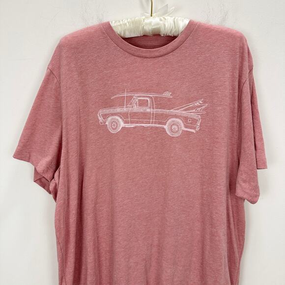 J.Crew Surf Ready Tuck Graphic Tee Shirt Cotton Blend Crewneck Blush Mens XL - Picture 6 of 10